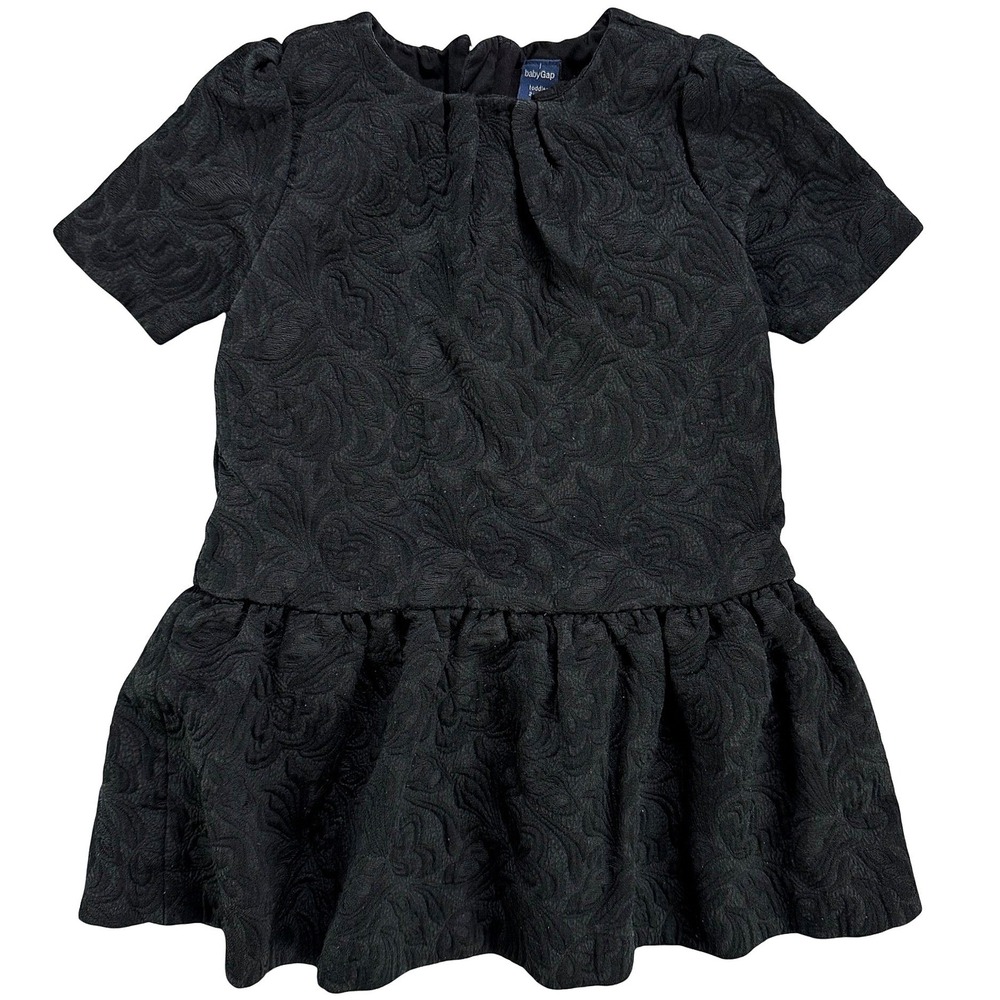 Baby Gap Girls Black Brocade Jacquard Party Dress 2T Holiday 2014